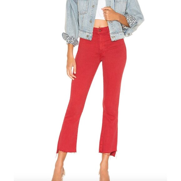 MOTHER The Insider Crop Step Fray in Second Chance Size 29 Red - Picture 1 of 9